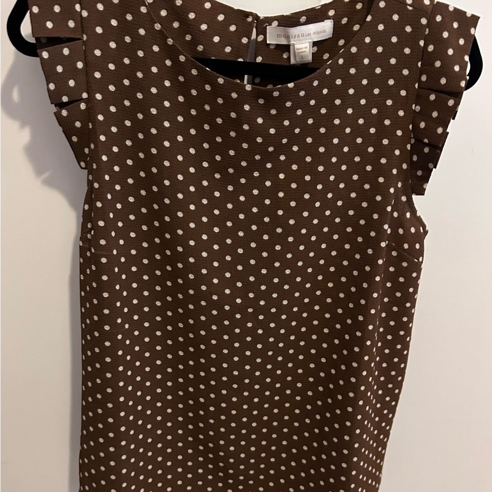 Brown Polka Dot Blouse